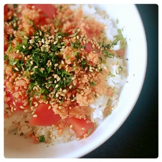 大葉＆トマト＆鮭 さっぱり丼♪