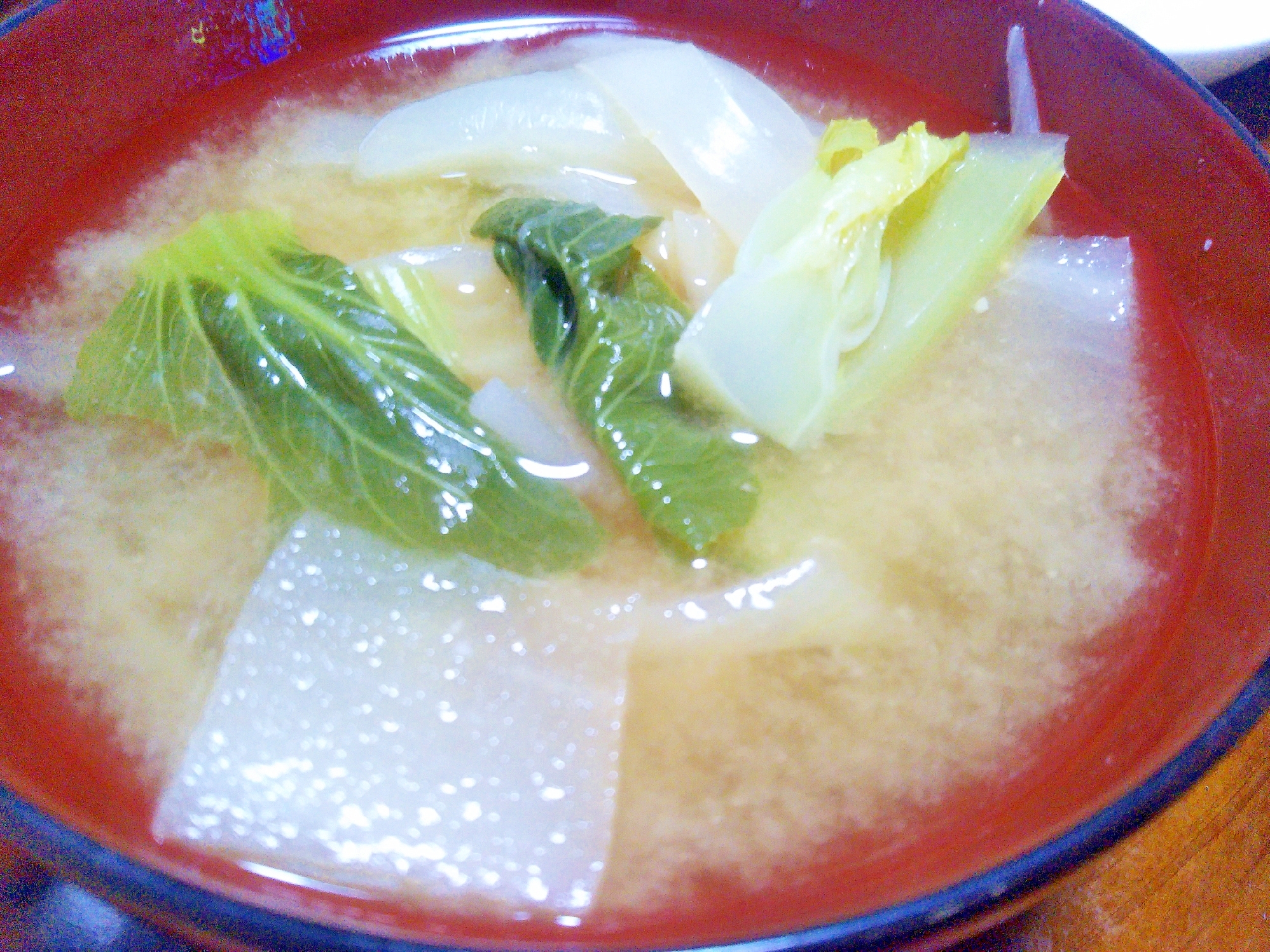 大根&青梗菜&玉ねぎ味噌汁