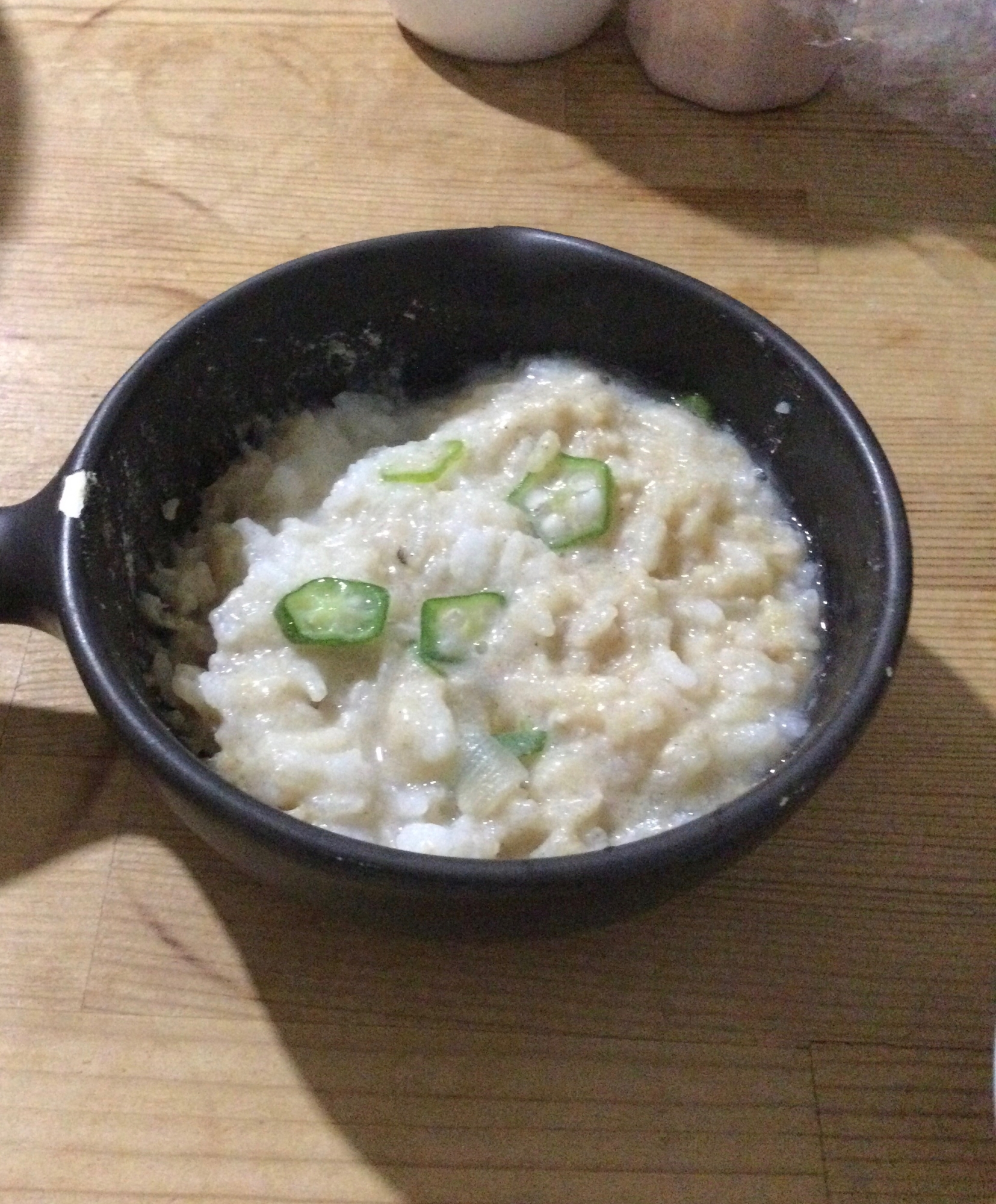 オクラそば粉入りおじや♪