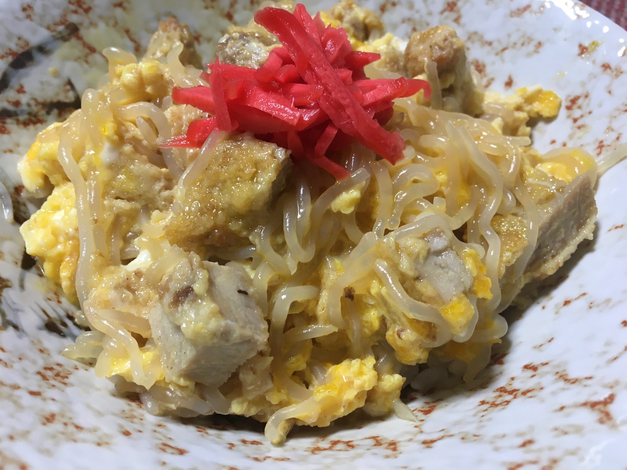 しらたきで卵とじカツ丼★