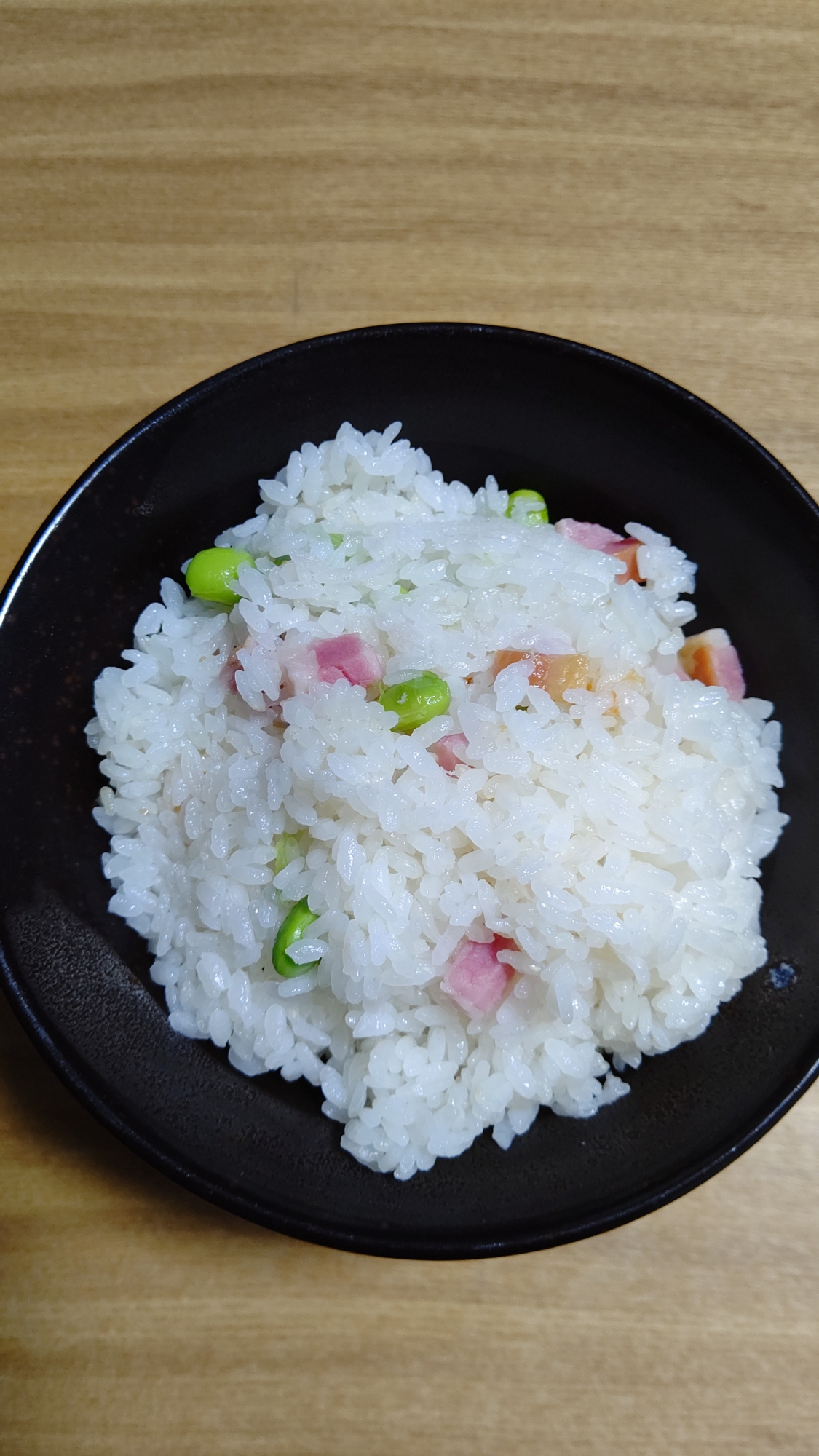 枝豆・ベーコンご飯