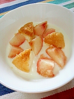 【キレイ応援朝食】桃のシューアイスヨーグルト♪