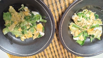 包丁を使わずに☆レタス外葉の簡単美味しい卵炒め