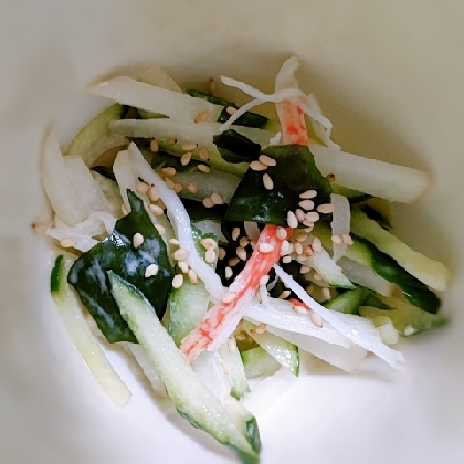 さっぱりしてごま油の風味が良いですね♪
マヨネーズ控えめにしましたが美味しく頂きました(*^-^*)