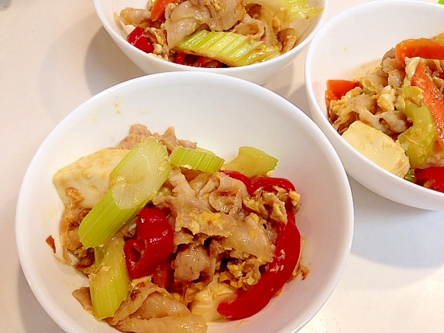 セロリたっぷり使った☆豚肉チャンプル