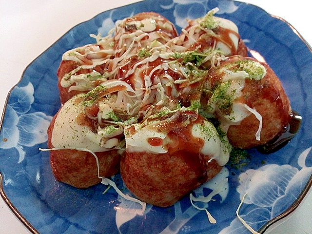 ソース マヨで チーズとキャベツと青のりのたこ焼き レシピ 作り方 By ぷ みぃまま 楽天レシピ