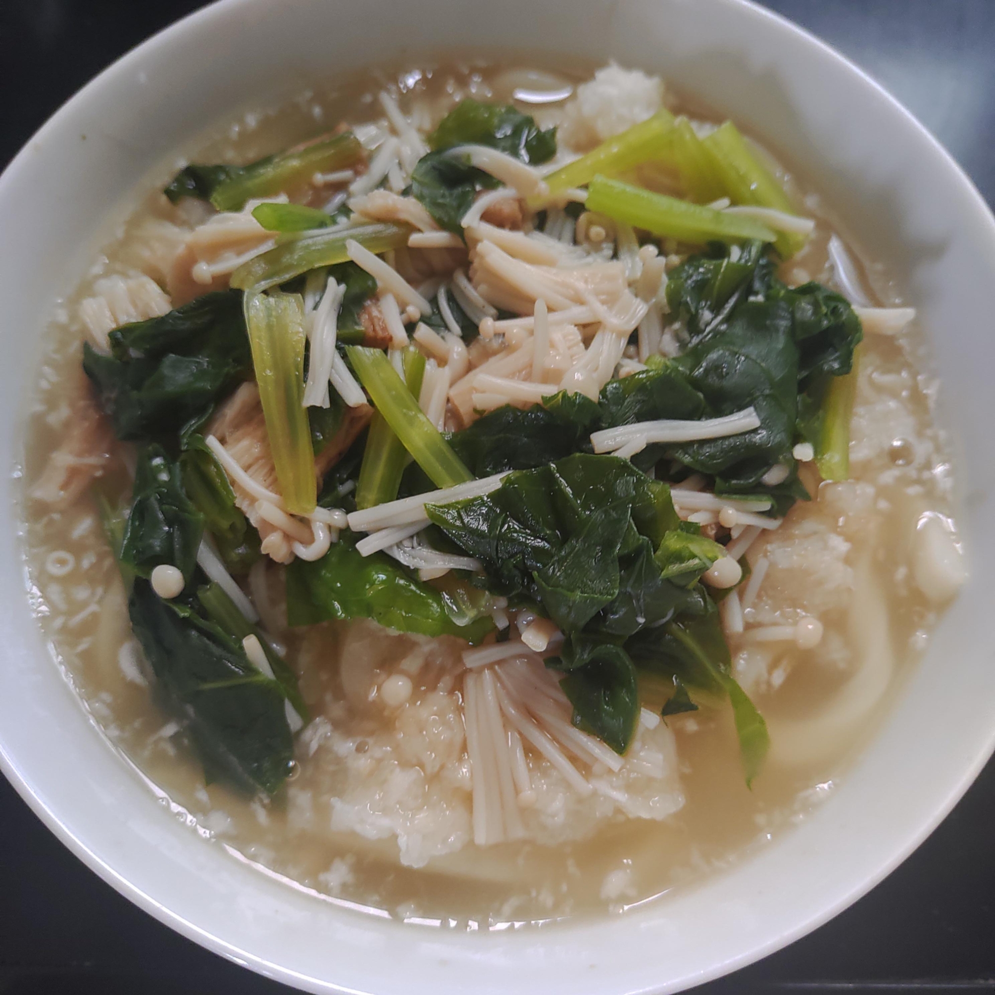 えのき、ほうれん草、おろしかけうどん