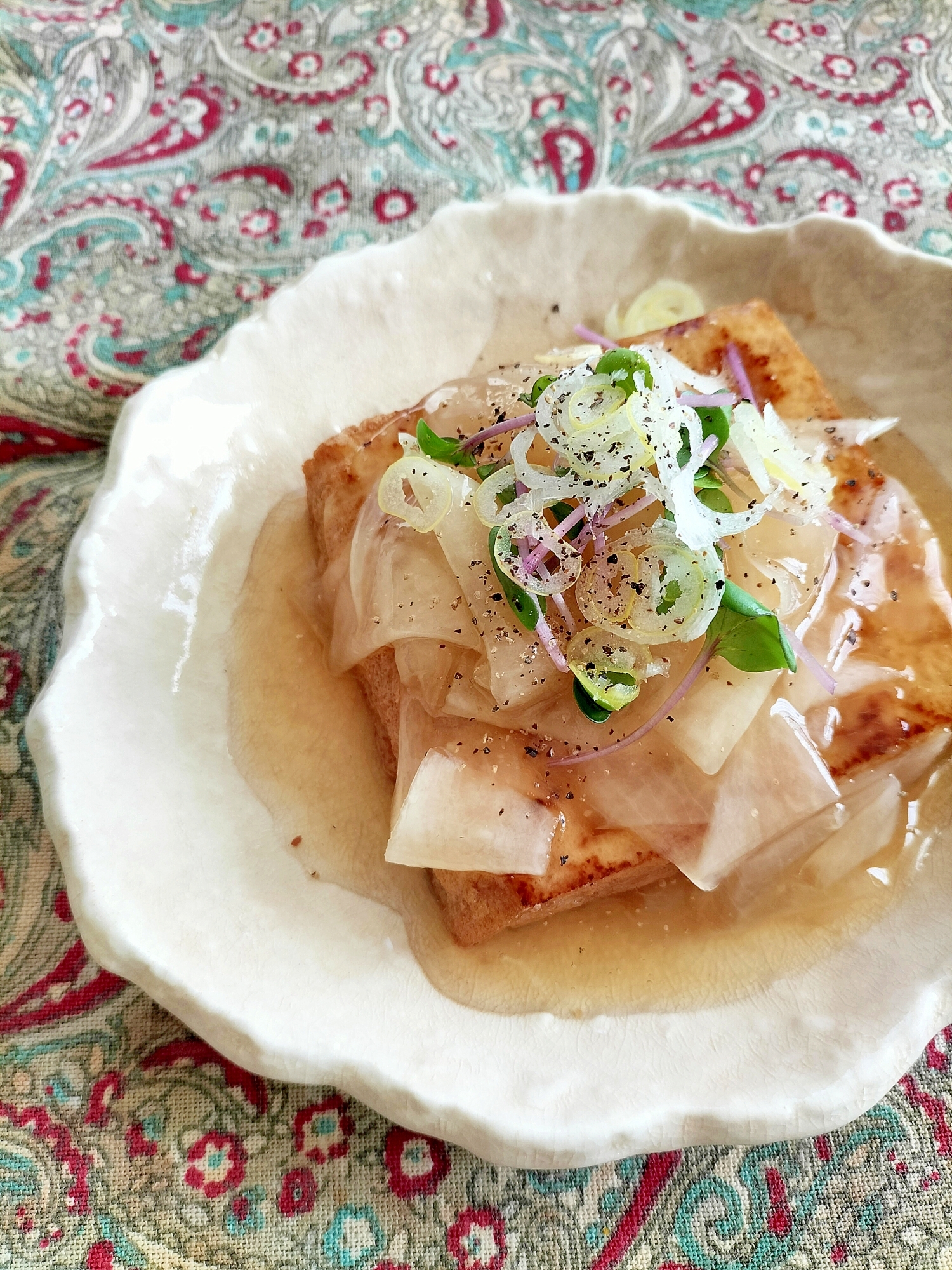 香ばし厚揚げの大根あんかけ♪