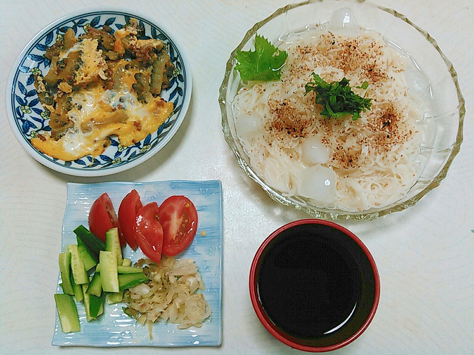 ゴーヤのチャンプルde素麺ランチ