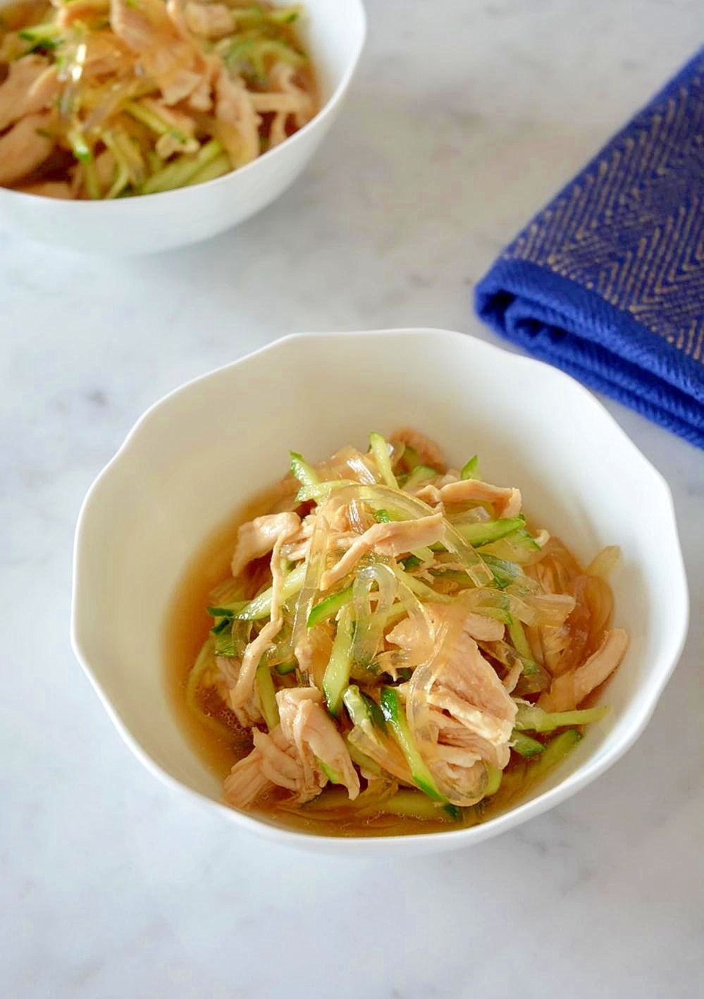 きゅうりとささみのところてんサラダ