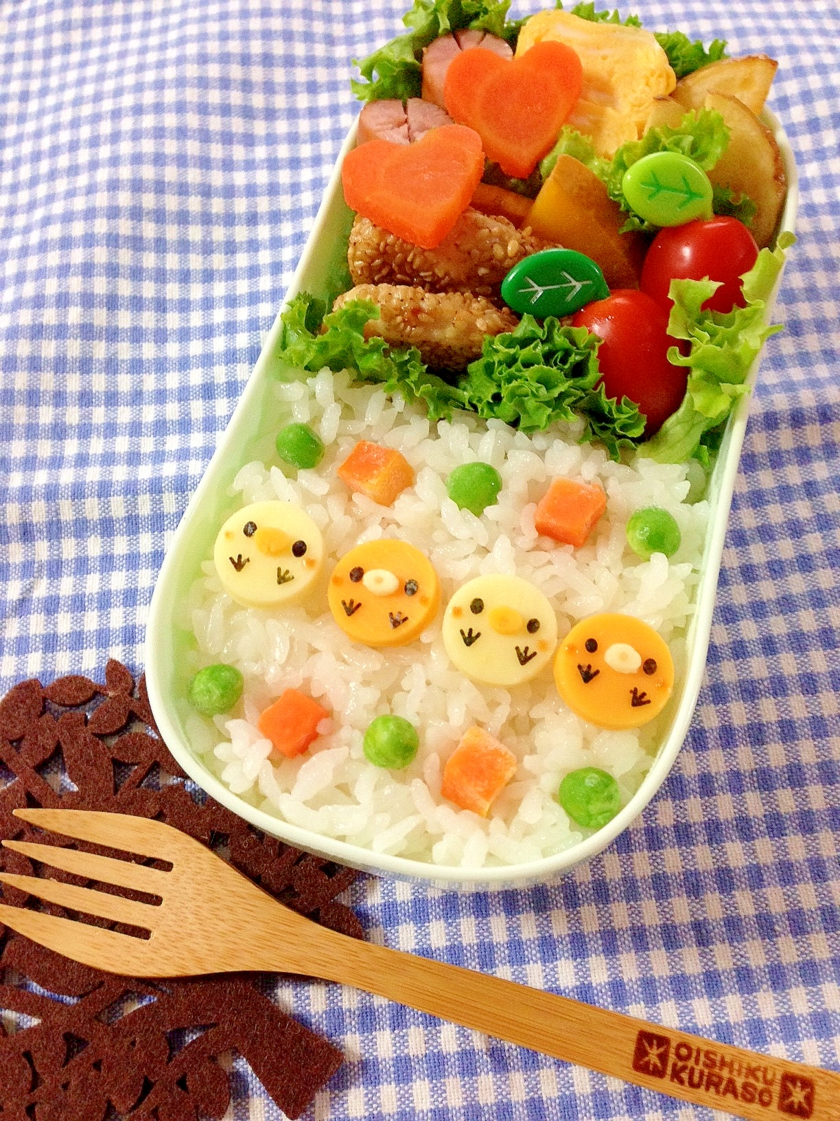 簡単キャラ弁☆チーズｄｅひよこちゃんのお弁当♪