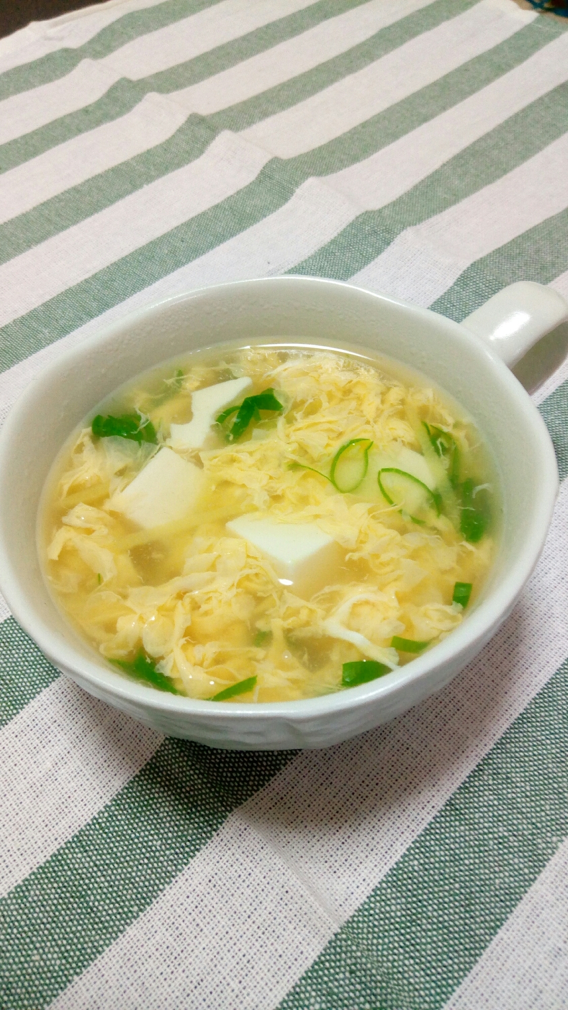 生姜でぽかぽか！生姜と豆腐と卵のとろみスープ