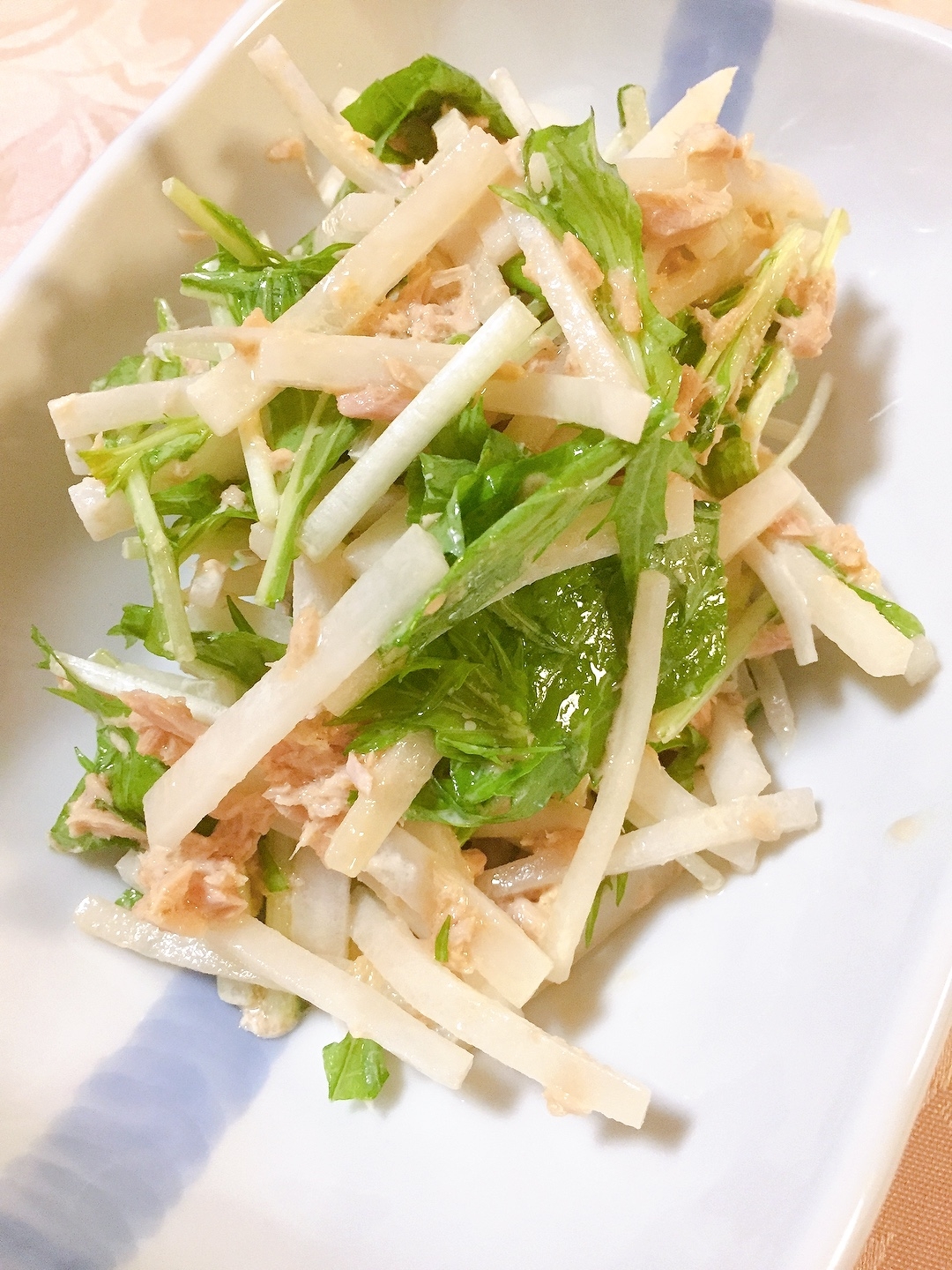 ツナ入り◎水菜と大根のサラダ