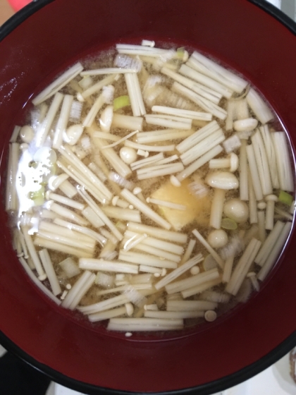 えのき豆腐ネギ味噌汁