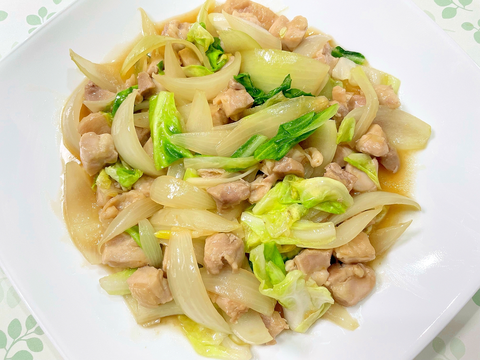 鶏もも肉と玉ねぎの生姜醤油炒め