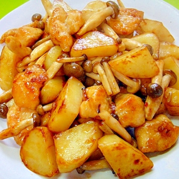 じゃがいもと鶏むね肉しめじの甘辛炒め レシピ 作り方 By Mint74 楽天レシピ じゃがいもと鶏むね肉しめじの甘辛炒め レシピ 作り方 By Mint74 楽天レシピ