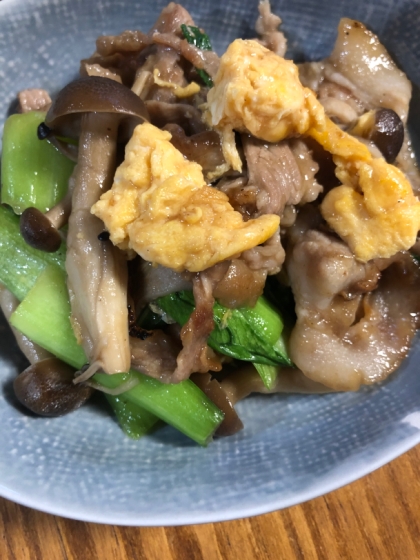 チンゲン菜と豚肉の塩炒め