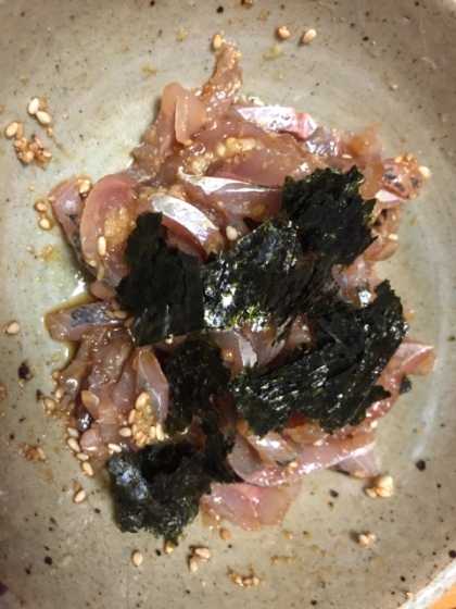 刺身で簡単　あじのたたき丼　お茶漬けにしてもOK