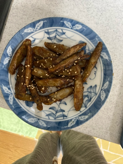 ゴボウのこんがり焼き甘辛煮(^ー^)