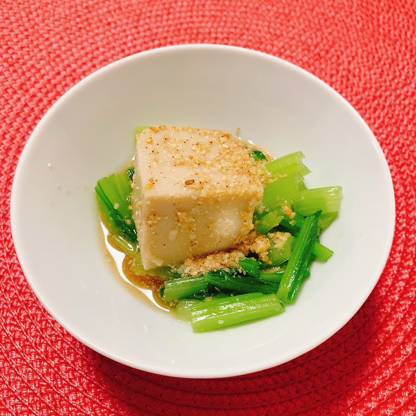豆腐小松菜の和物（ごま豆腐or豆腐）