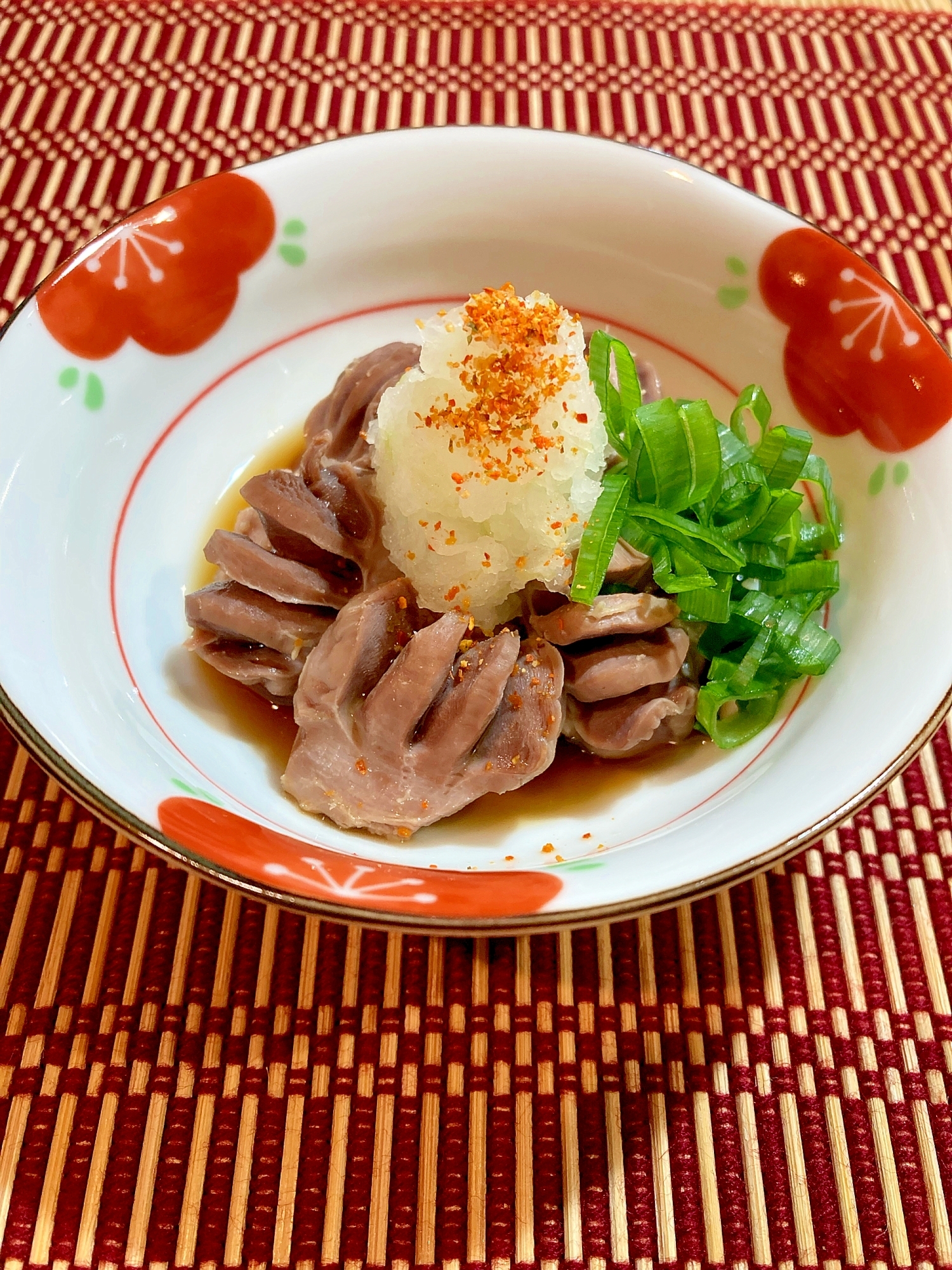 ♦️酒の肴に♪コリコリ美味しい砂肝のおろしポン酢