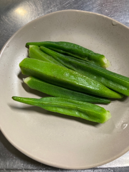 電子レンジで～オクラの茹でかた