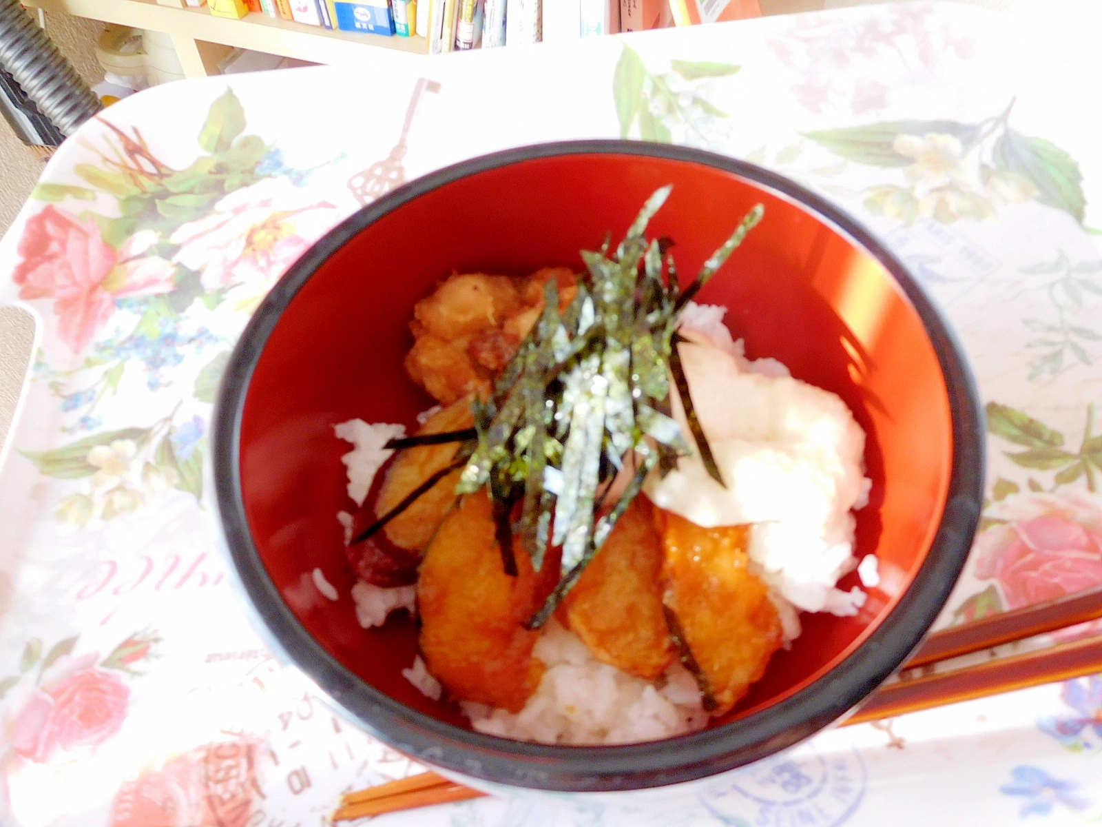 山芋と天ぷら煮のどんぶり