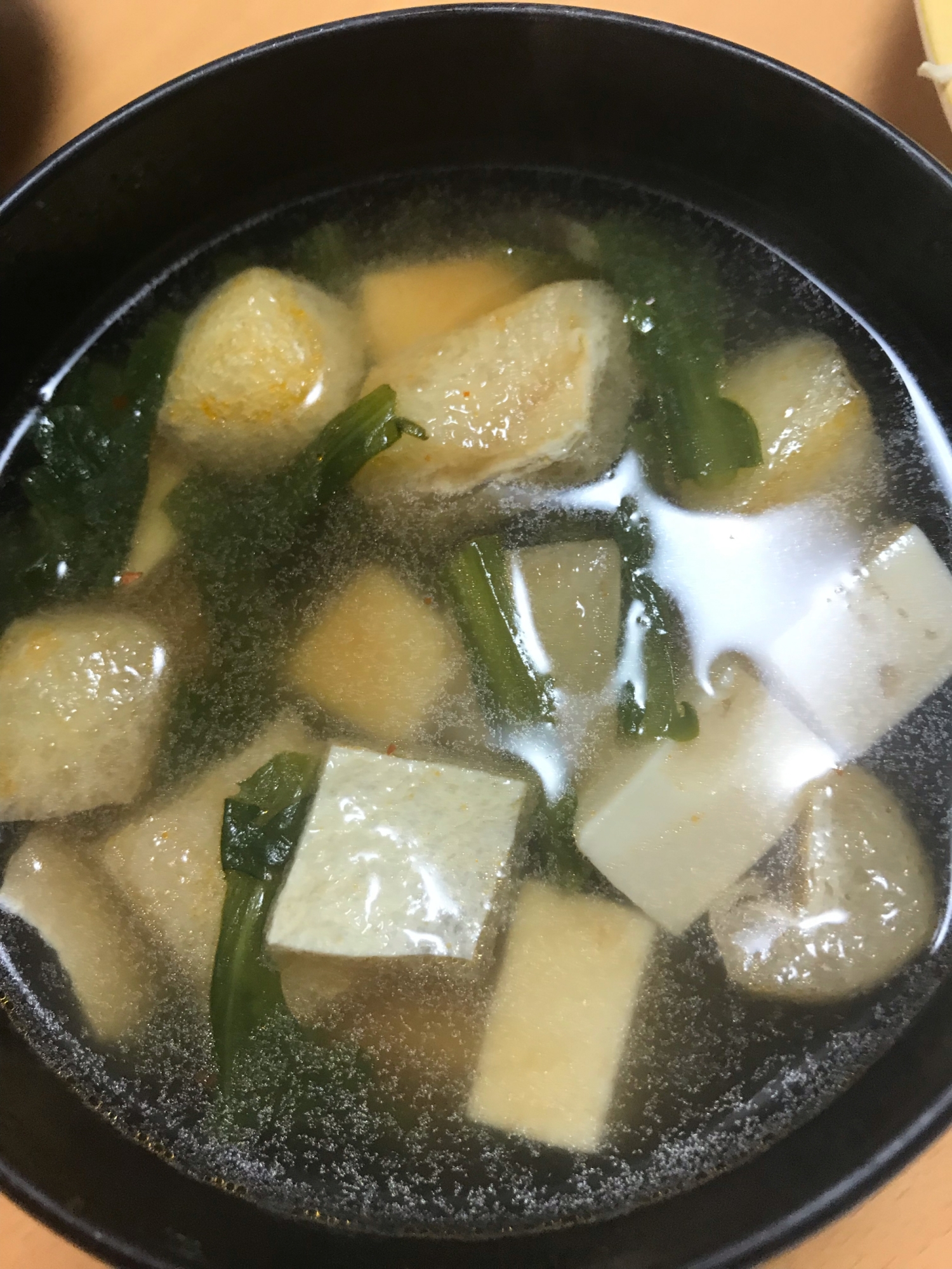 キクナ入り豆板醤スープ