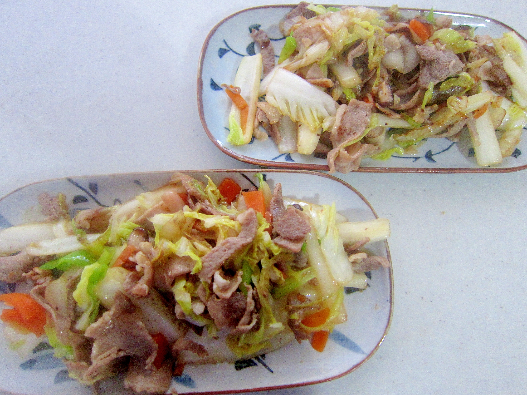 豚肉と椎茸と白菜とニンジンのグリル