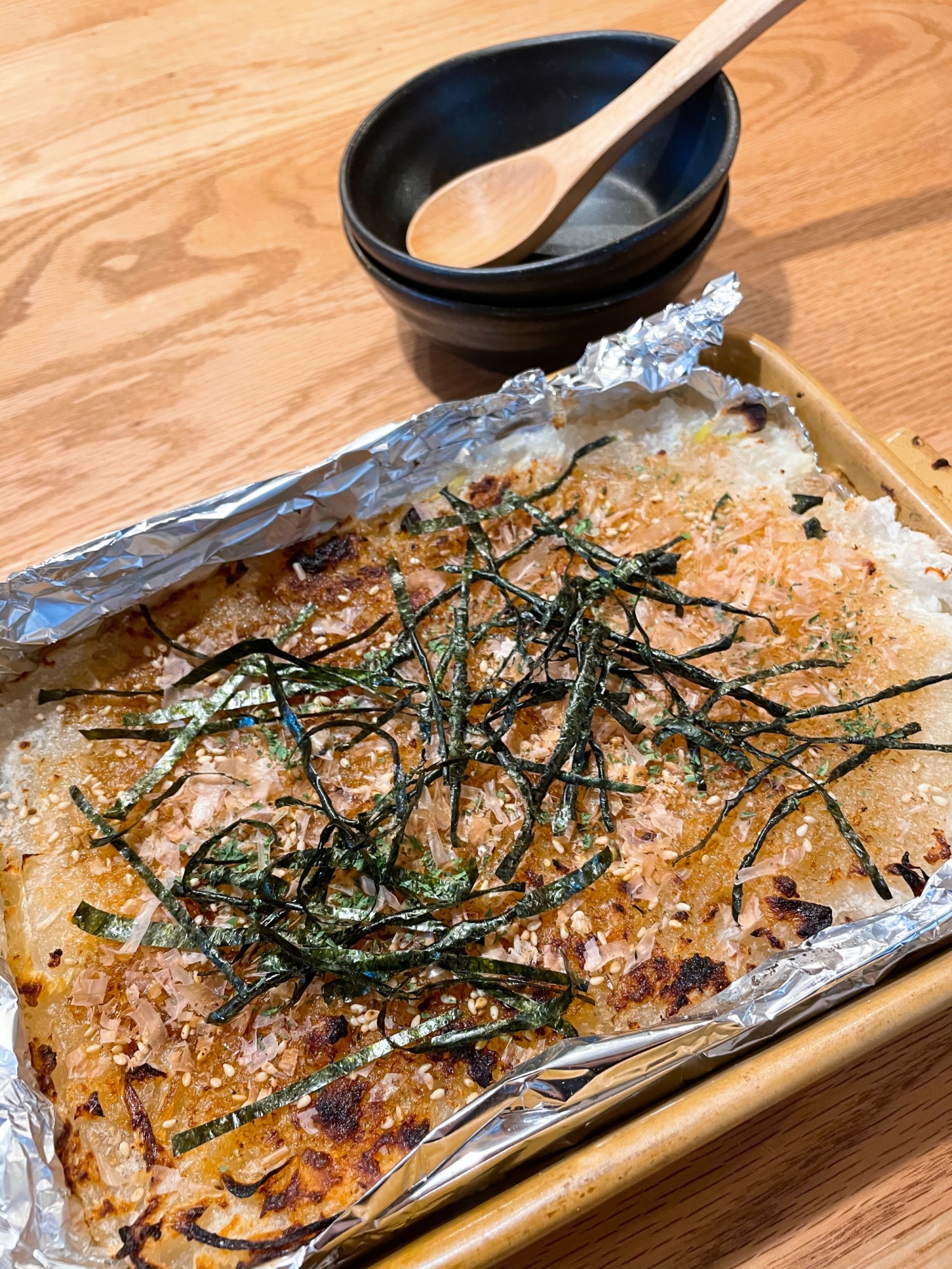 簡単もちもち★大根のもんじゃ焼き風