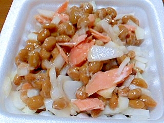 鮭と玉ねぎの納豆