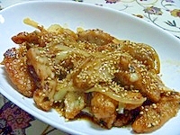 青葉イカちぎり揚げの甘辛炒め
