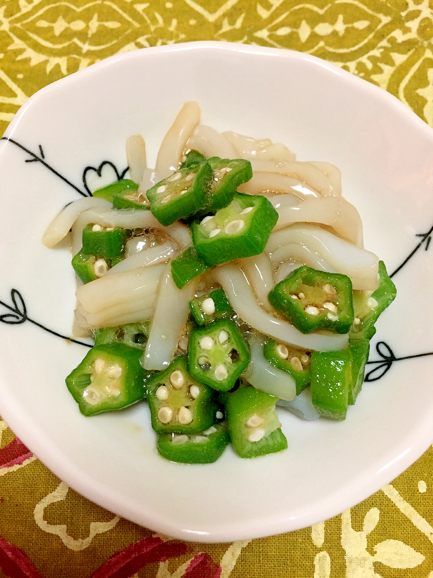 おかず、酒の肴 イカとオクラの和え物♪