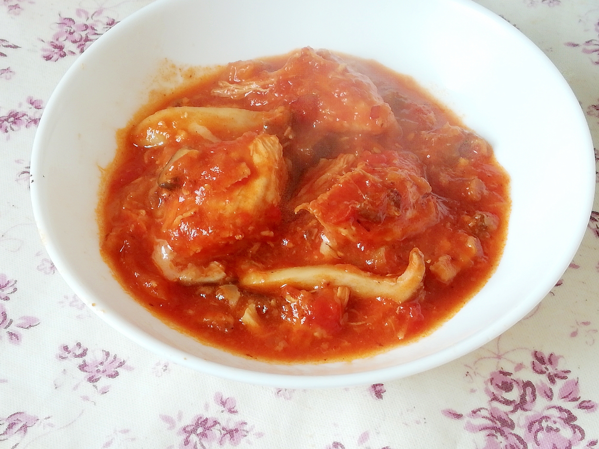 圧力鍋でさっと簡単！鳥むね肉とキノコのトマト煮込み