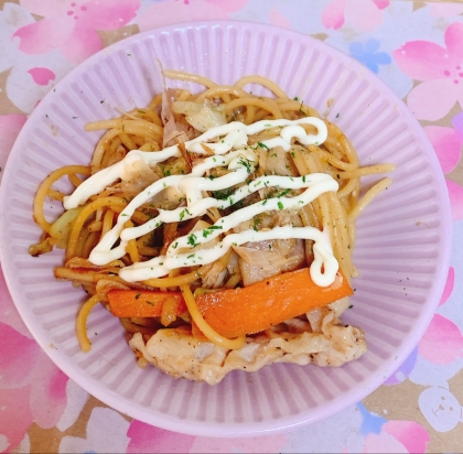 お好み焼き風パスタ