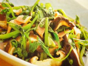 しいたけとセリの煮びたし♪