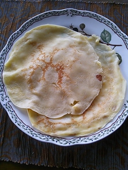 クレープは色々な生地でチャレンジしたのですが、今までで一番もちもちして美味しかった♪お店のようで大満足♪