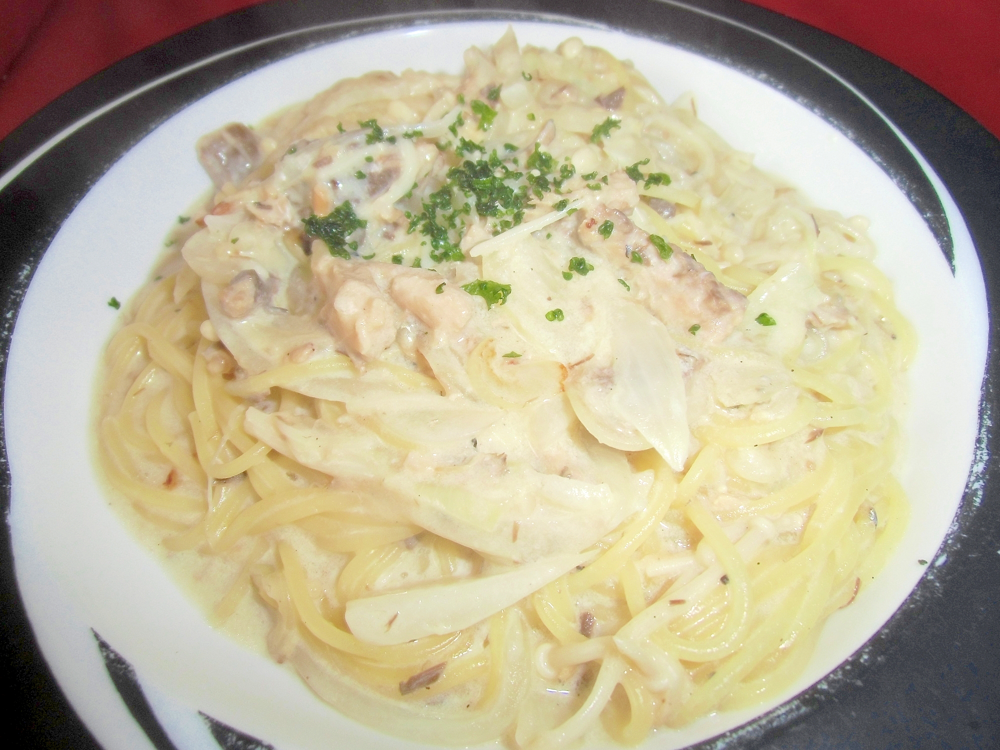 レモン風味のクリームソースパスタ