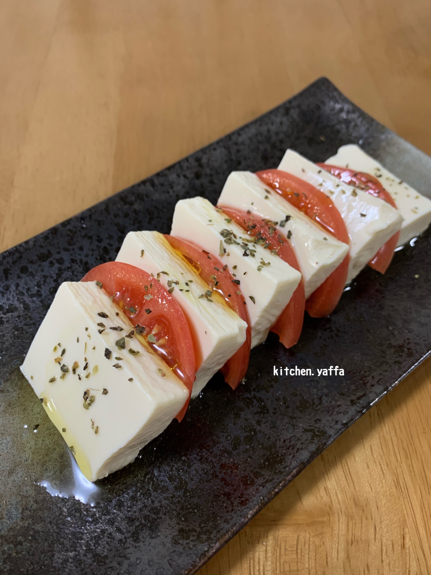 豆腐チーズのカプレーゼ まるでモッツァレラ レシピ 作り方 By Kitchen Yaffa 楽天レシピ