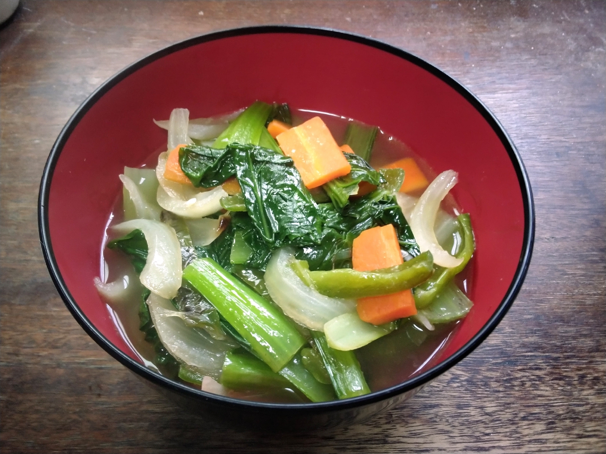 「おつまみ」シメの野菜だけのラーメン