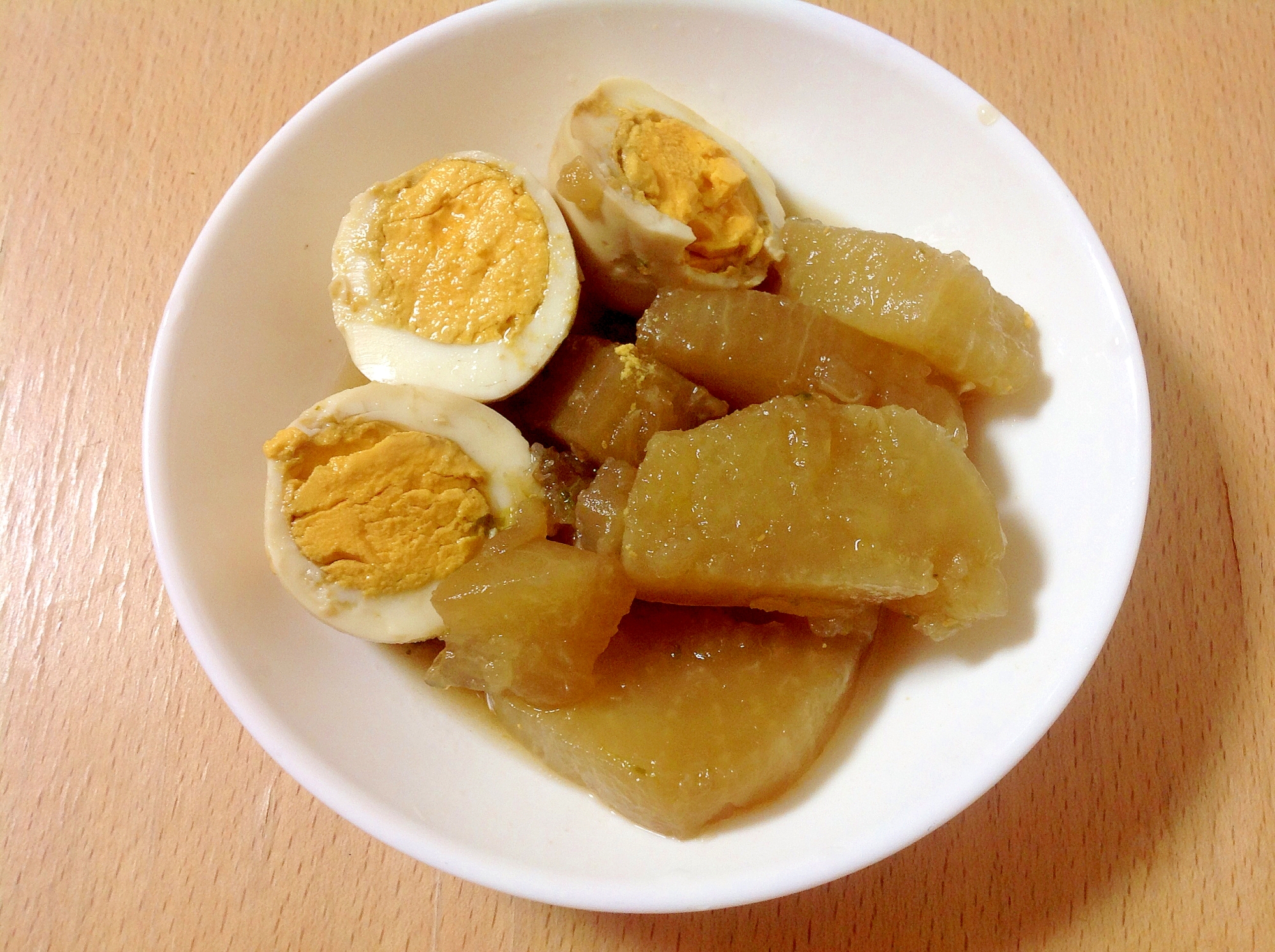 大根とゆで卵の簡単麺つゆ煮(o^^o)