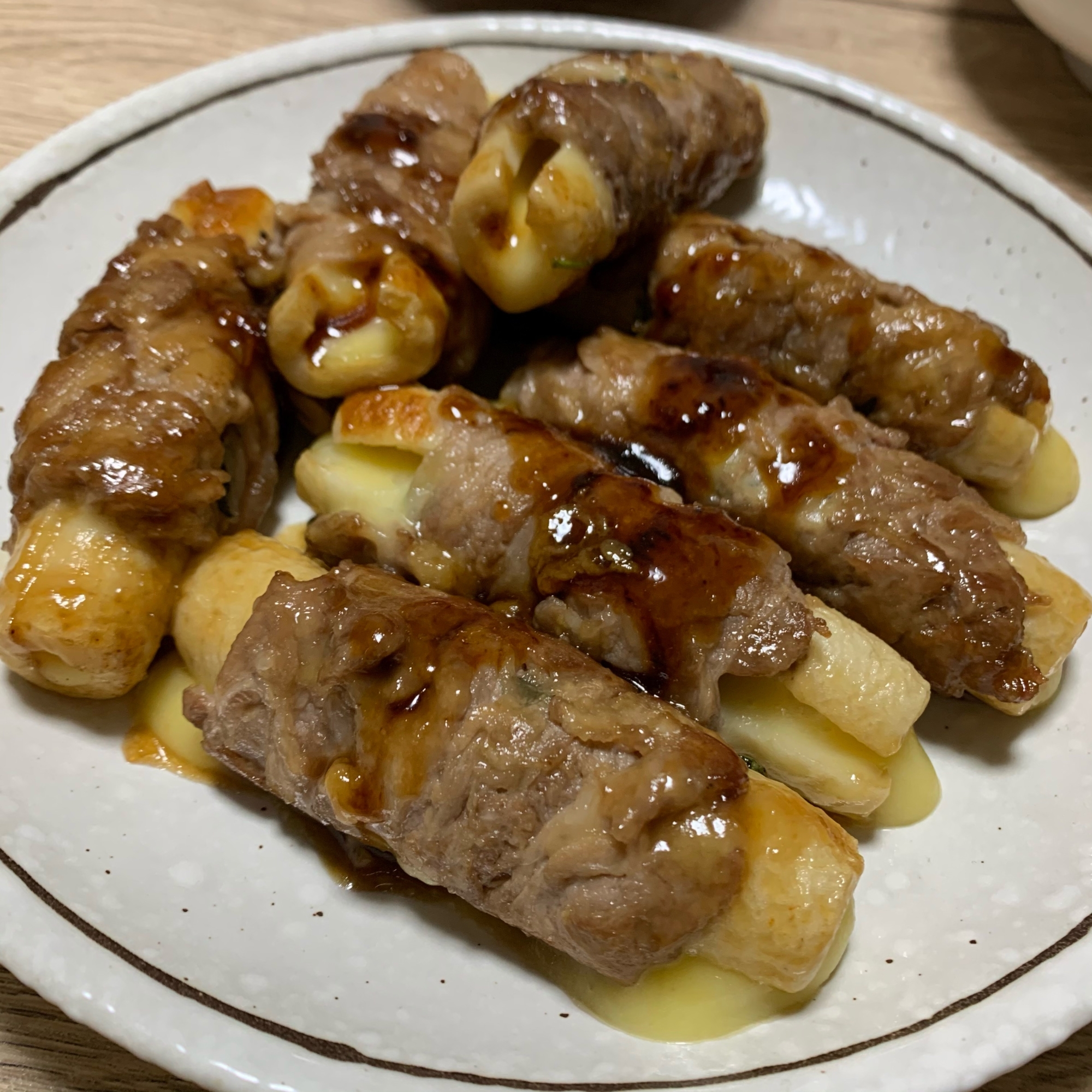 ちくわでかさまし！大葉とチーズで肉巻き♡