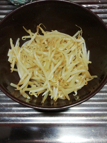 節約！レンジで超簡単！もやしのからし醤油和え