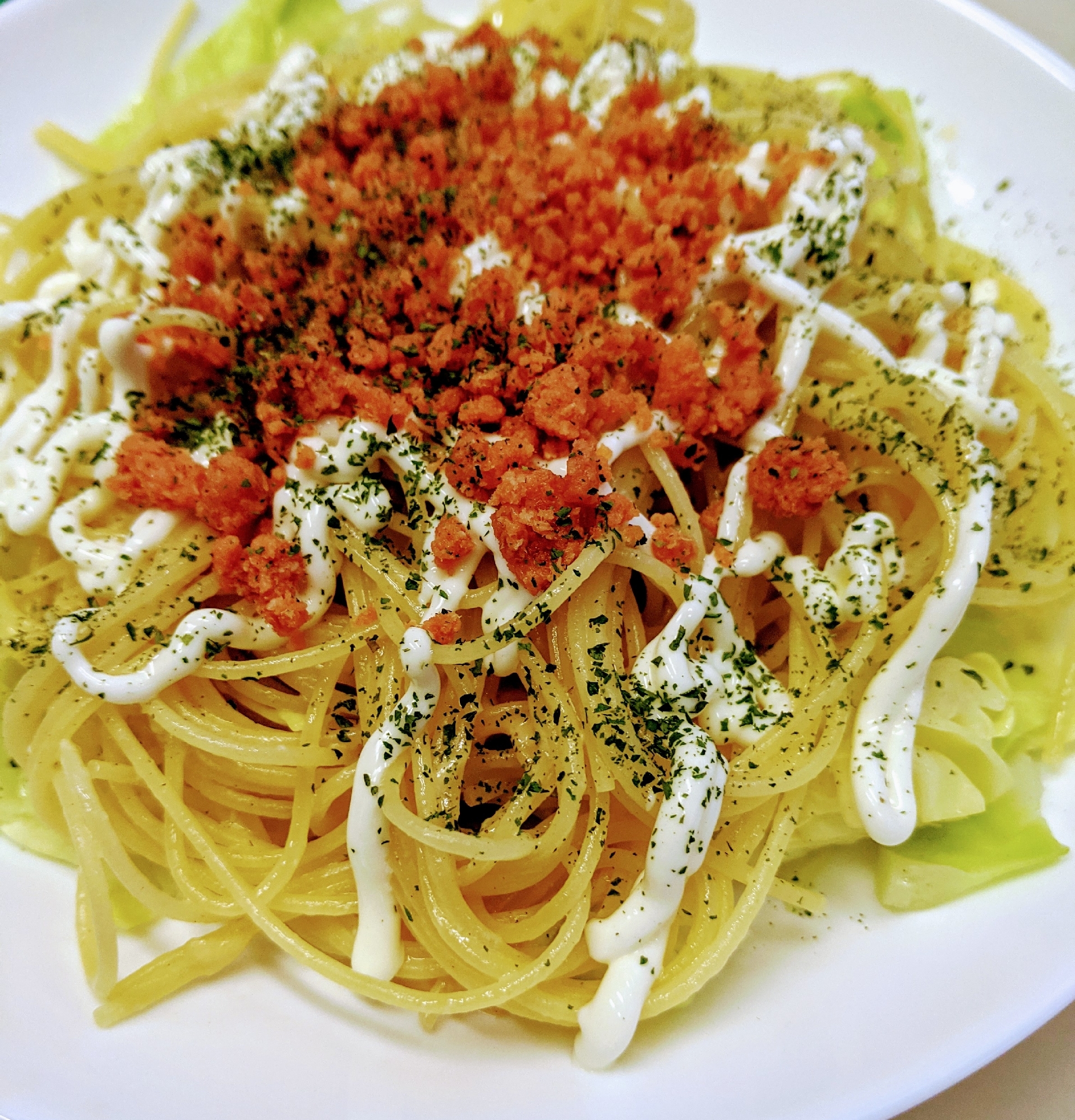 鮭フレークとキャベツのレンチンで簡単パスタ レシピ 作り方 By Foot Marks From 1967 楽天レシピ