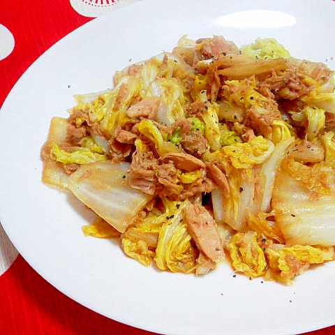 簡単一品 白菜とツナの炒め物 レシピ 作り方 By Mama Papa 楽天レシピ