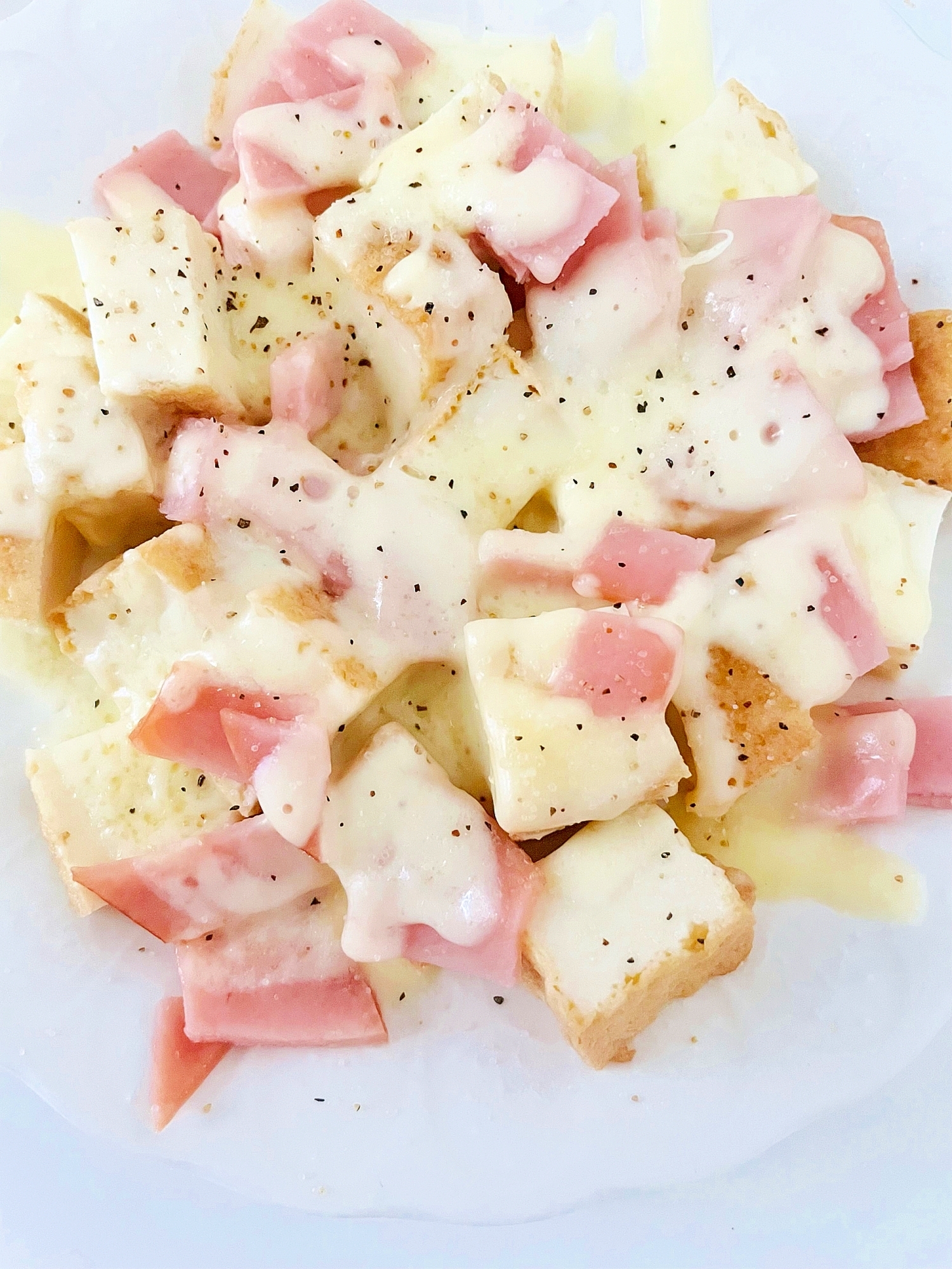厚揚げとハムのチーズ焼き