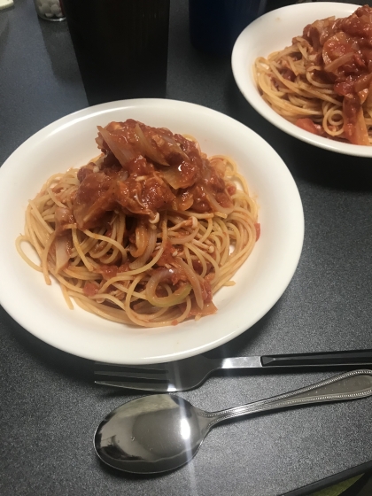 ツナときのこで☆トマトパスタ