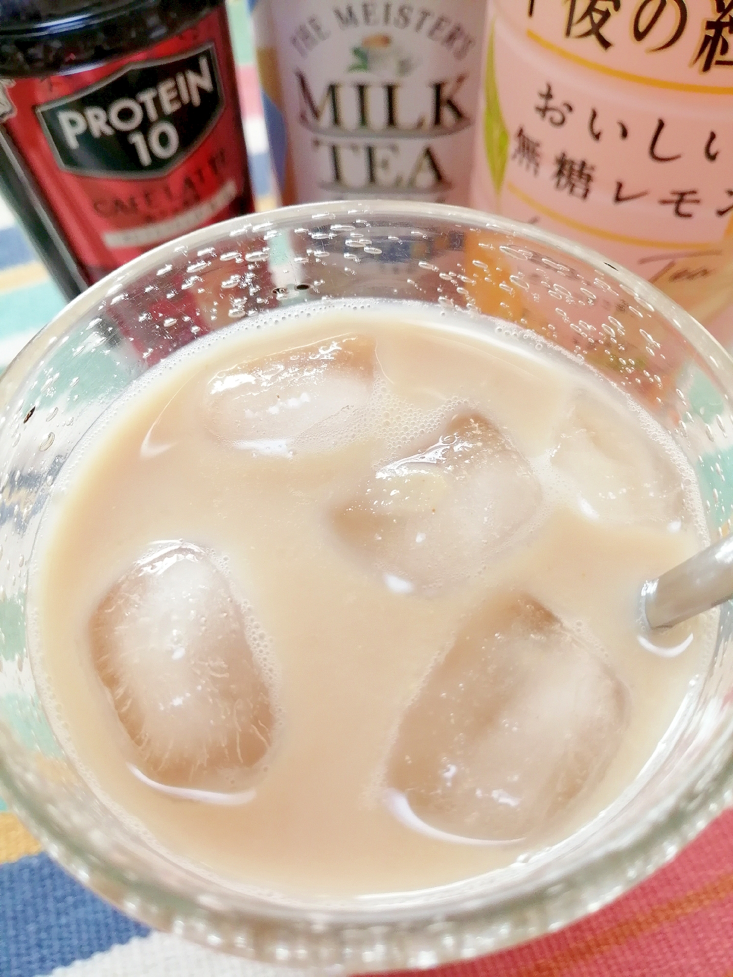 アイス☆プロテインレモンミルクティーカフェラテ♪
