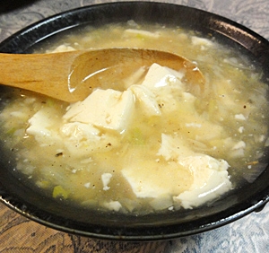 豆腐のネギ生姜スープ