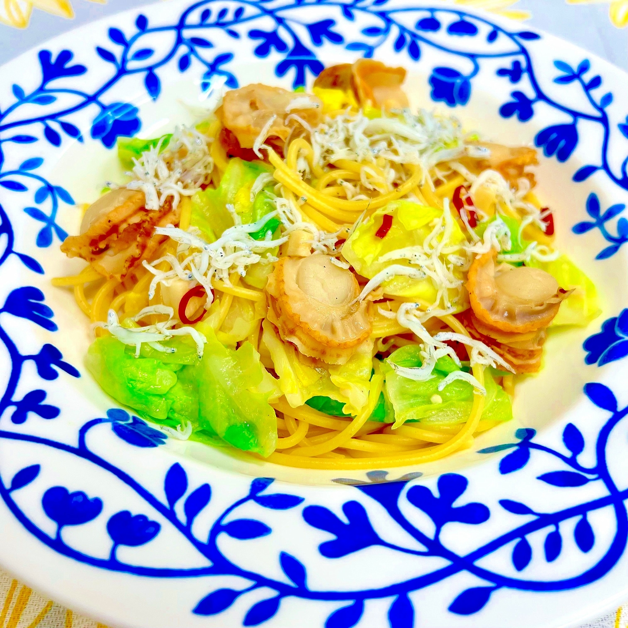 時短！しらすと帆立のペペロンチーノ レシピ・作り方 by まめも